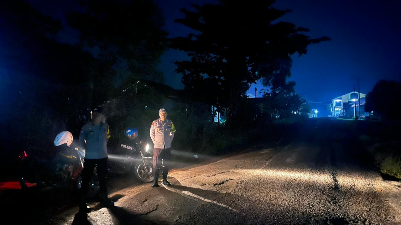 Personel Polsek TBT Laksanakan Patroli Rawan Malam, Cegah Aksi Kejahatan di Wilayah Hukum